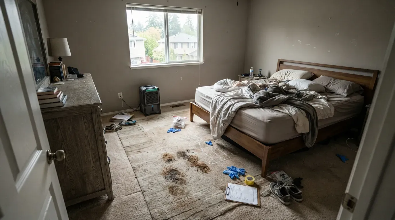 Seattle property before biohazard and crime scene cleanup