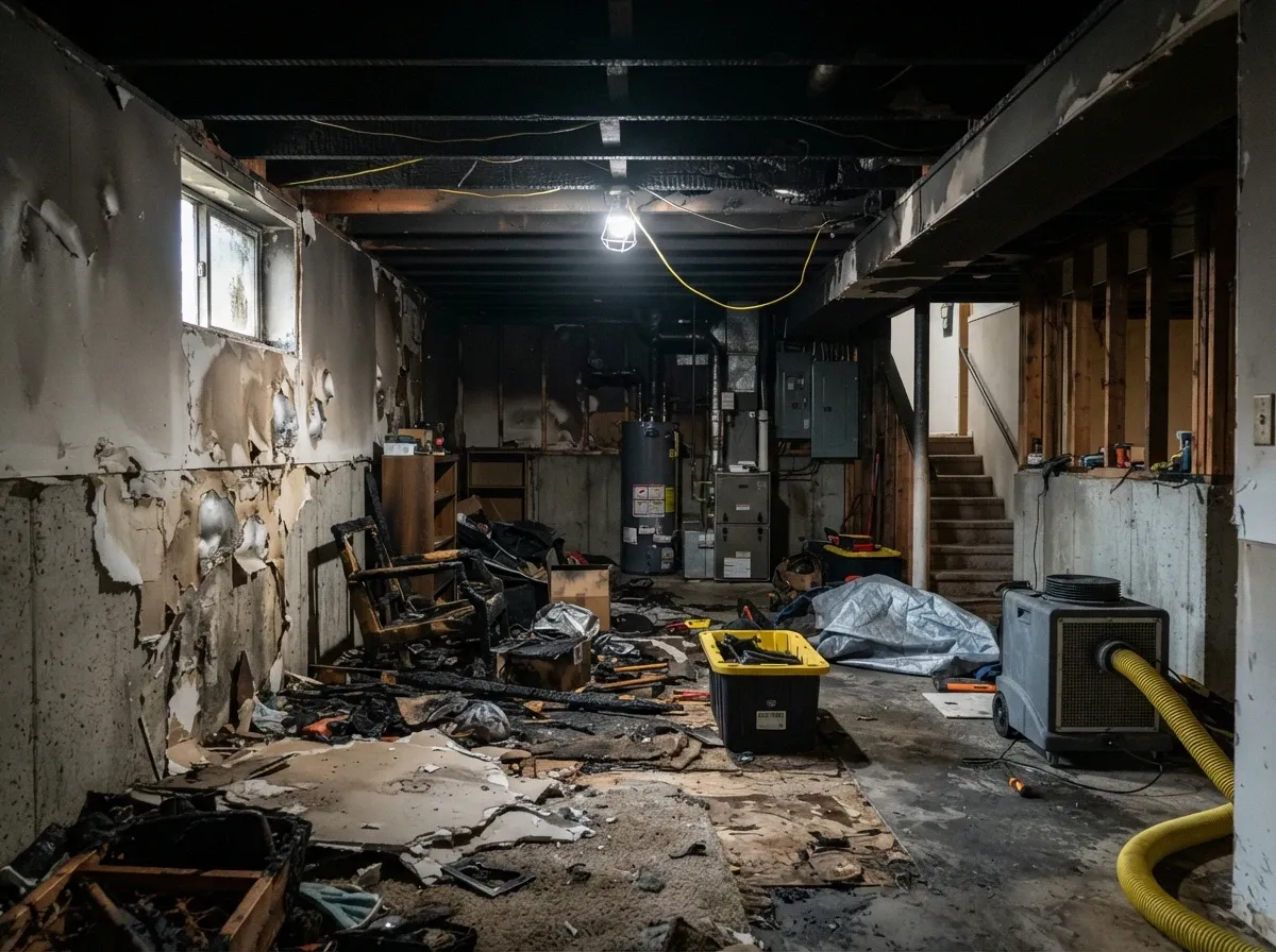 Seattle attic before fire and smoke damage restoration